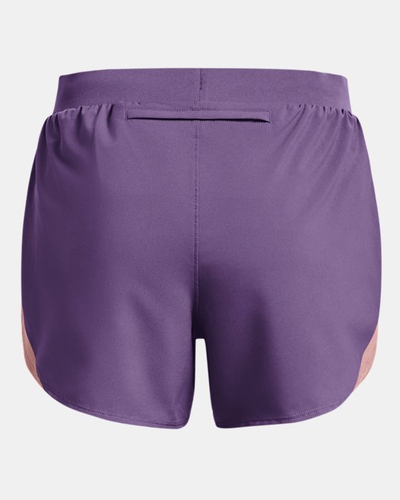 Damen UA Fly-By Elite 3'‘ Shorts, Purple, pdpMainDesktop image number 8